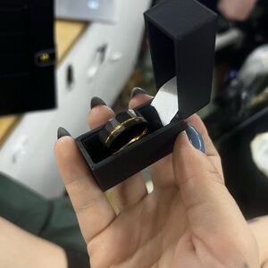 Tungsten Black and Gold Men's Ring SIZE 10